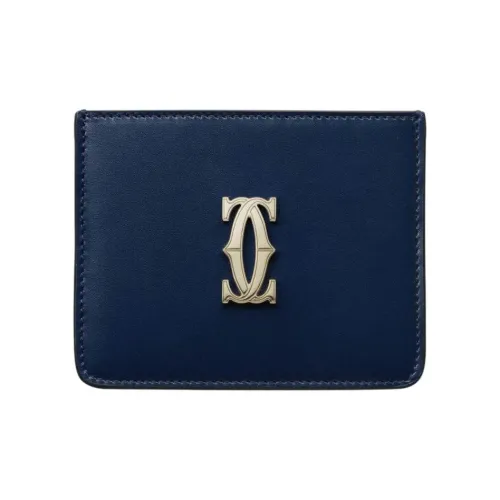 Cartier C De Cartier Collection Телячья кожа Держатель для карт Женские Полночный синий