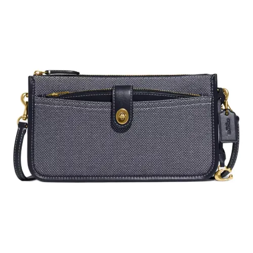 COACH NOA POP Up Холст и Кожа Сумка через плечо Мини Женская Midnight Морской Синий