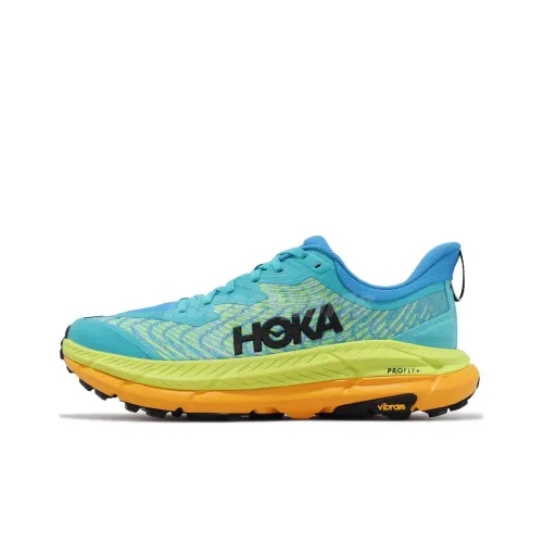 HOKA ONE ONE Mafate Speed 4 Устойчивый к истиранию Дышащие Низкие Кроссовки для Бега Мужские Синие