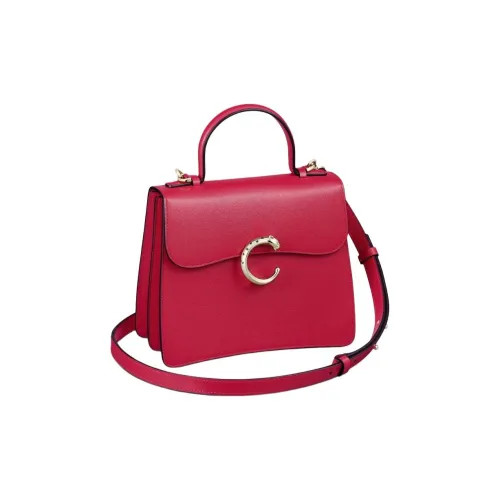 Cartier Panthère De Cartier Телячья кожа Сумка через плечо Сумка Маленькая Женская POPPY Красная