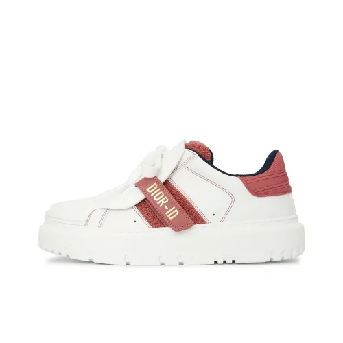 DIOR ID Оболочка Обувь Низкий Топ Стильные Скейтбординги Женские Белые Красные