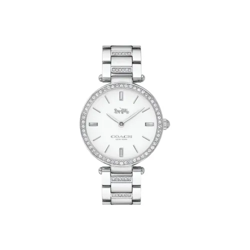 COACH Женские часы Кварцевый механизм корпус из нержавеющей стали ремешок 34 мм белый циферблат