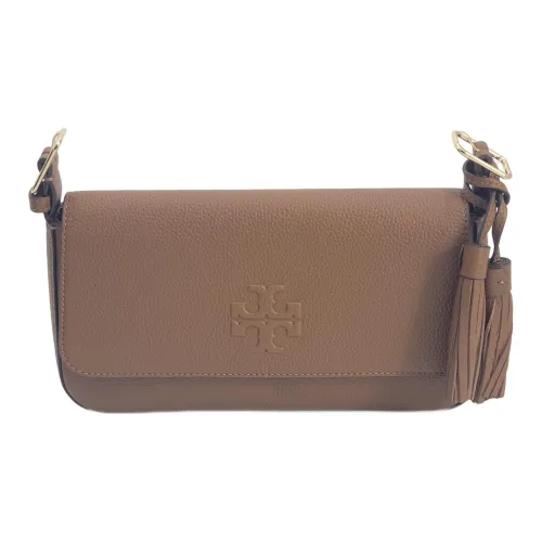 TORY BURCH THEA Кожа Сумка через плечо Женская Лось Коричневый