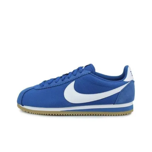 Nike Classic Cortes Амортизация Износостойкие Низкие Кроссовки для Бега Унисекс Синие Белые