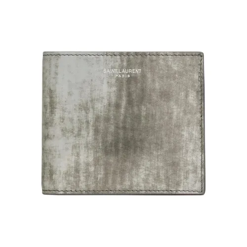 SAINT LAURENT Телячья кожа Кошелек Мужской Серебряный