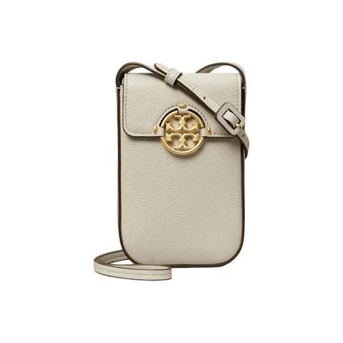 TORY BURCH Miller Litchi Grain Кожа Сумка через плечо Чехол для телефона Женский Перо-серый