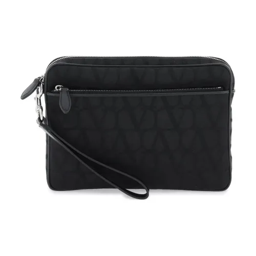 Valentino Nylon Coin Purse Men's Black