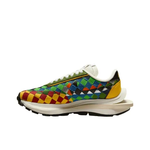 Sacai совместный бренд X Jean Paul Gaultier x Nike VaporWaffle Зеленый GUSTO Низкий Топ Повседневная Обувь Унисекс Многоцветный Зеленый