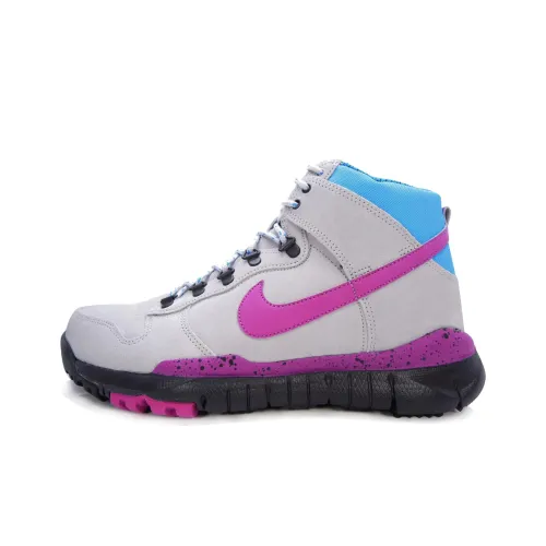 Nike Dunk OMS Устойчивые к истиранию Высокие кроссовки Винтажные баскетбольные кроссовки Унисекс Серый Фиолетовый Синий