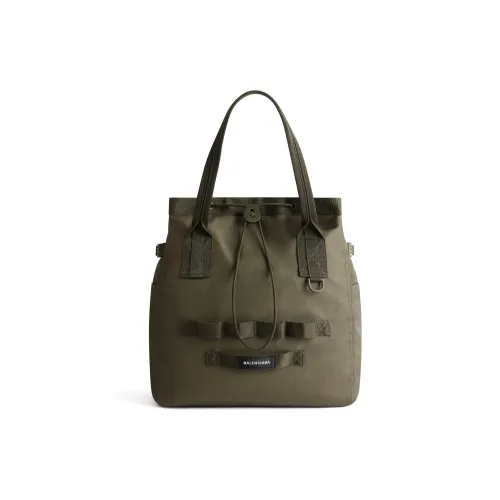 Balenciaga Army Нейлон Тоут Сумка Сумка для покупок Сумка на плечо Сумка среднего размера Мужская Темно-зеленая