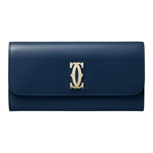 Cartier C De Cartier Collection Телячья кожа Кошелек Женские Полночный синий