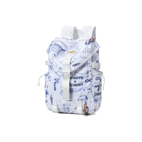8atheist Полиэстер Рюкзак Стандартный Унисекс Синий Узор Белая Подкладочная ткань