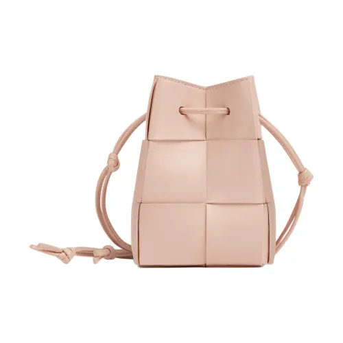 Bottega Veneta Cassette Sheepskin Bucket Bag Crossbody Bag Mini Women's Lotus Pink
