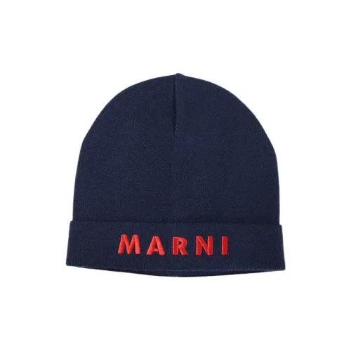 MARNI Шерсть Акрил Шапки-бини Унисекс Темно-синий