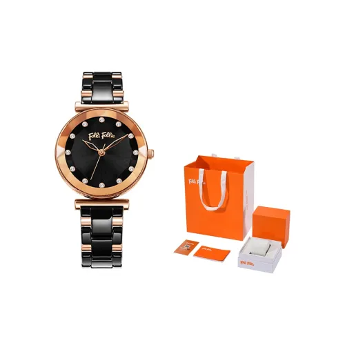 Folli Follie Кварцевый механизм Женские часы 31мм*31мм*8мм Черные