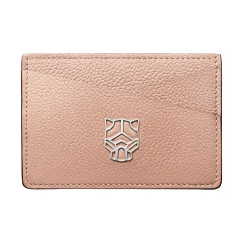 Cartier Кожаные Аксессуары Panthère De Cartier, Футляр Для Кредитных Карт Телячья Кожа Телесно-розового Цвета, Палладиевая Отделка