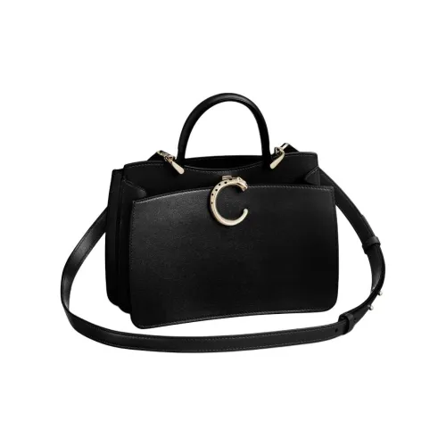 Cartier PANTHÈRE Телячья кожа Сумка через плечо Мини Женская Черная