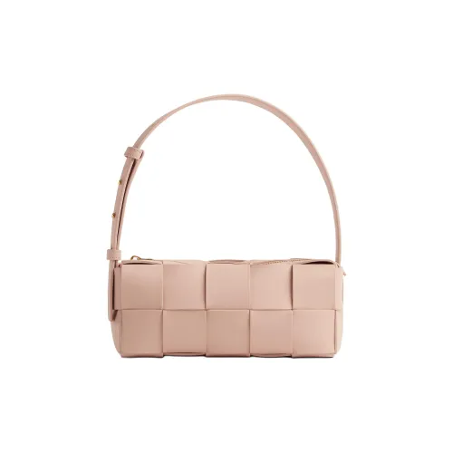 Bottega Veneta Кирпич CassetteIntrecciato Овчина Портативный Сумка через плечо Сумка на плечо Женская Лотосово-розовый