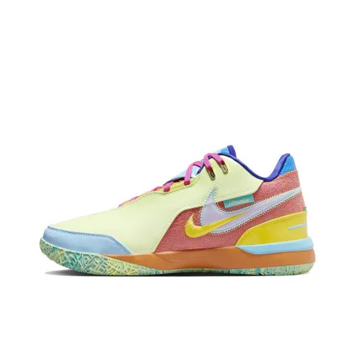 Nike LeBron NXXT Gen 'What The' Амортизирующие низкие баскетбольные кроссовки с устойчивой подошвой мужские желто-фиолетовые