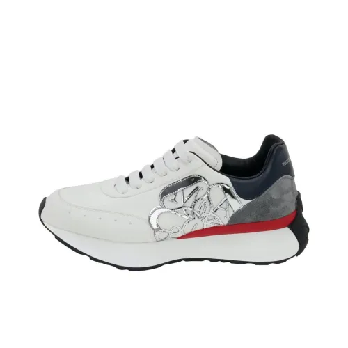 Alexander McQueen Sprint Runner Амортизация Износостойкий Низкий Топ Повседневная Обувь Мужская Белый Многоцветный