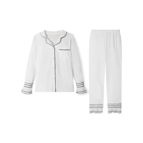 Flowers in water Дом Костюм Женские Белый Черный