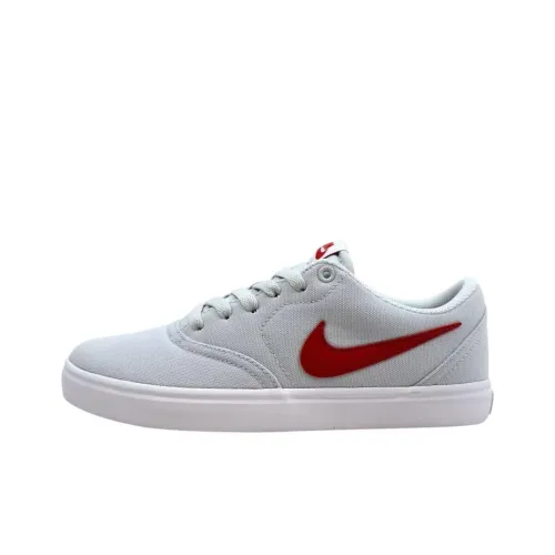 Nike SB Check Solar CNVS Амортизация Износостойкие Низкие Кроссовки для Скейтбординга Унисекс Серый Красный