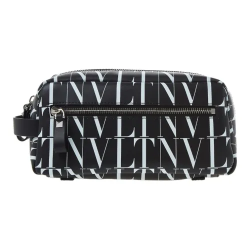 Valentino Клатч из коровьей кожи мужской черный и белый