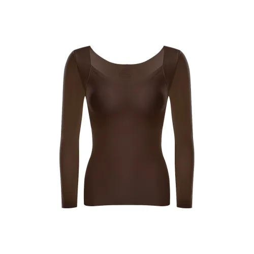 DUOQINGMAO Базовый слой Интегрированный с подушками Термический Топ Женские