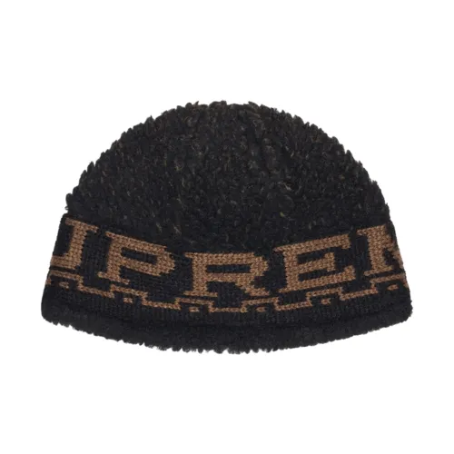 Supreme Толстый флис Wool Beanies Унисекс Черный
