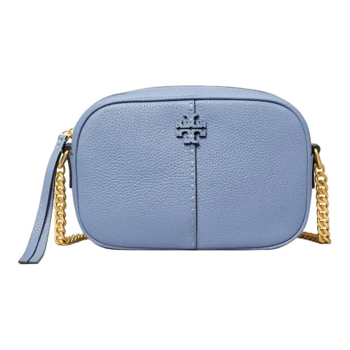 TORY BURCH McGraw Личиевая кожа кожа Camera сумка через плечо сумка сумка женская цвет Blue Blossom