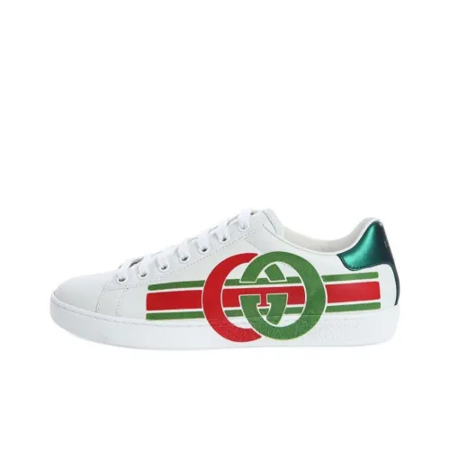GUCCI Ace Interlocking Стильные Скейтбординги Женские Белые