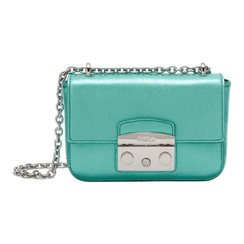 Furla Metropolis Collection Телячья кожа Сумка через плечо Мини Женская Медно-зеленый