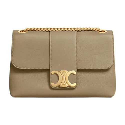 CELINE Телячья кожа Сумка через плечо Средняя Женская Коричневая