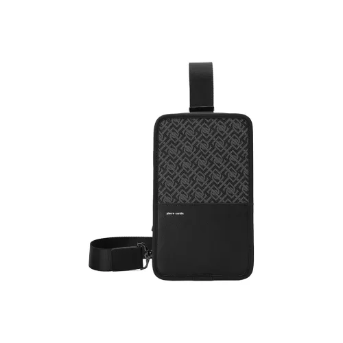 PIERRE CARDIN Корова Кожа Слинг Сумка Большая Мужская Черная