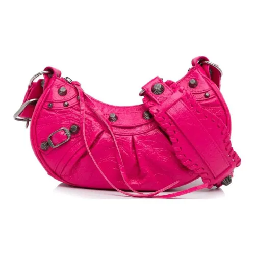 Balenciaga Коровья кожа Портативная Сумка через плечо Сумка на плечо Женская Фуксия