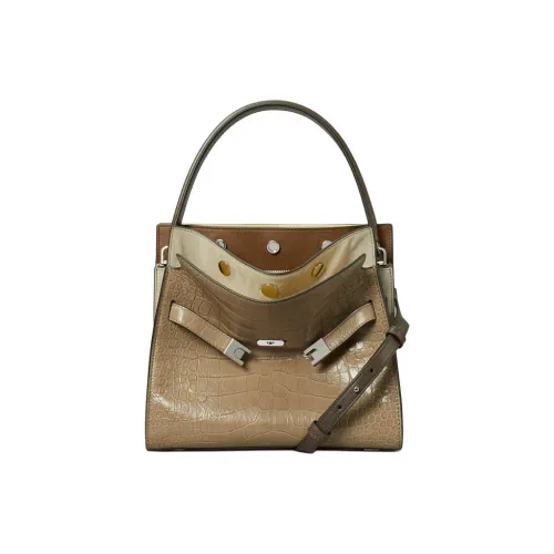 TORY BURCH Lee Radziwill Крокодиловый узор Кожа Сумка через плечо Сумка Маленькая Женская Коричневая