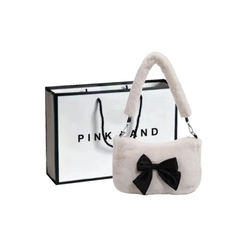 PINK·LAND Плюшевая Сумка через плечо Стандартная Женская Белая Черная Розовая Фиолетовая Хаки Коричневая