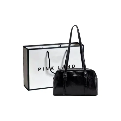 PINK·LAND ПУ (полиуретан) Бостон Сумка Плечевая Сумка Женская Мягкий Зуб Зеленый Теплое Масло Белый Стильный Элегантный Черный