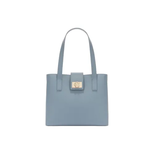 Furla 1927 Collection Рельефная Телячья Кожа Тоут Сумка Сумка для покупок Сумка среднего размера Женская Небесно-голубая