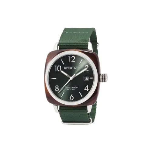 BRISTON Кварцевые часы механизм ремешок из нейлона 40 мм зеленый циферблат унисекс