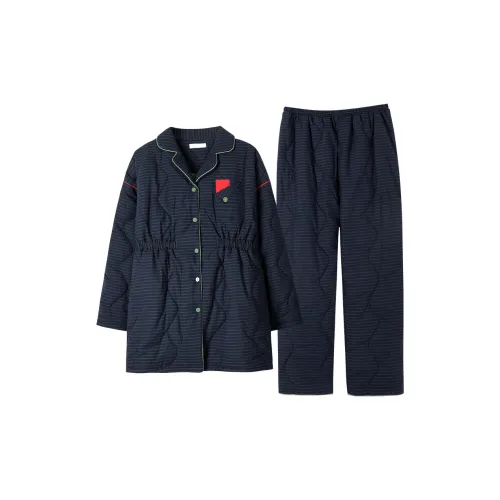 ZumashL S83777# Утепленная одежда Наборы Прусский синий Женские пижамные комплекты