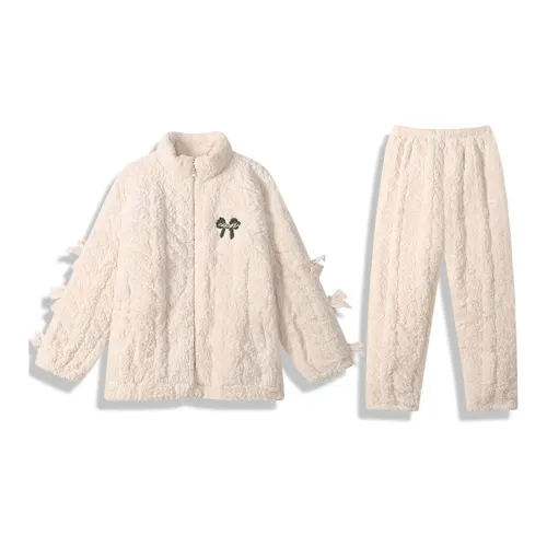 Fadaiqi Элегантный белый Женские Пижамные комплекты