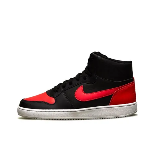Nike EBERNON MID Амортизация Износостойкие Высокие Кроссовки для скейтбординга Мужские Черные Красные