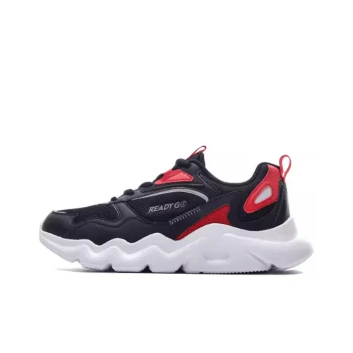 QIAODAN Slip-resistant Low Top Беговые кроссовки Мужские Черные Красные