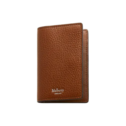 Mulberry Классический Small Grain Коровья кожа Держатель для карт Мужской Умбра