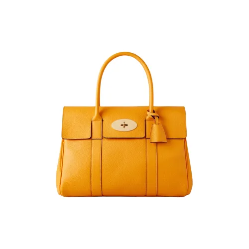 Mulberry Bayswater Коровья кожа Крупнозернистая текстура Одно плечо Сумка Женская Оранжевый Желтый