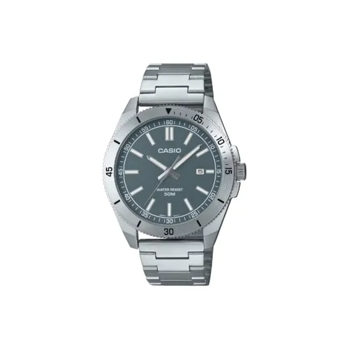 CASIO Кварцевый механизм нержавеющая сталь ремешок унисекс серый циферблат MTP B155D 3EV