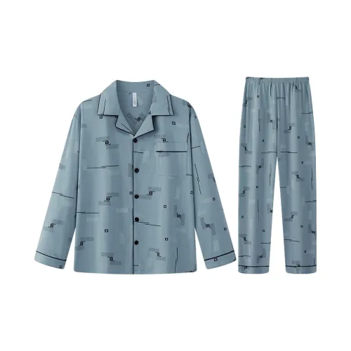 LANMOU AW 100% хлопок Мужской 3517 Мужской Пижамные комплекты