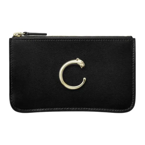 Cartier Кожаные Аксессуары Panthère De Cartier, Футляр Для Кредитных Карт Телячья Кожа Черного Цвета