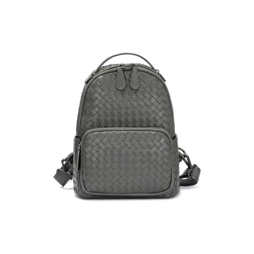 Roberta Di Camerino Sheepskin Women's Backpack Students Backpack Large Women's Steel Iron Gray